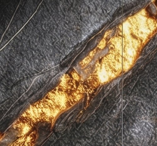 Dark marble with bold gold veining surface sample